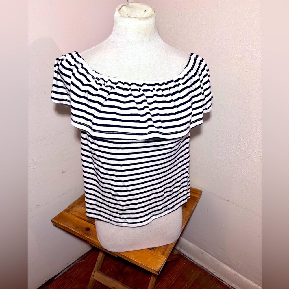 Splendid Ruffle Striped Top